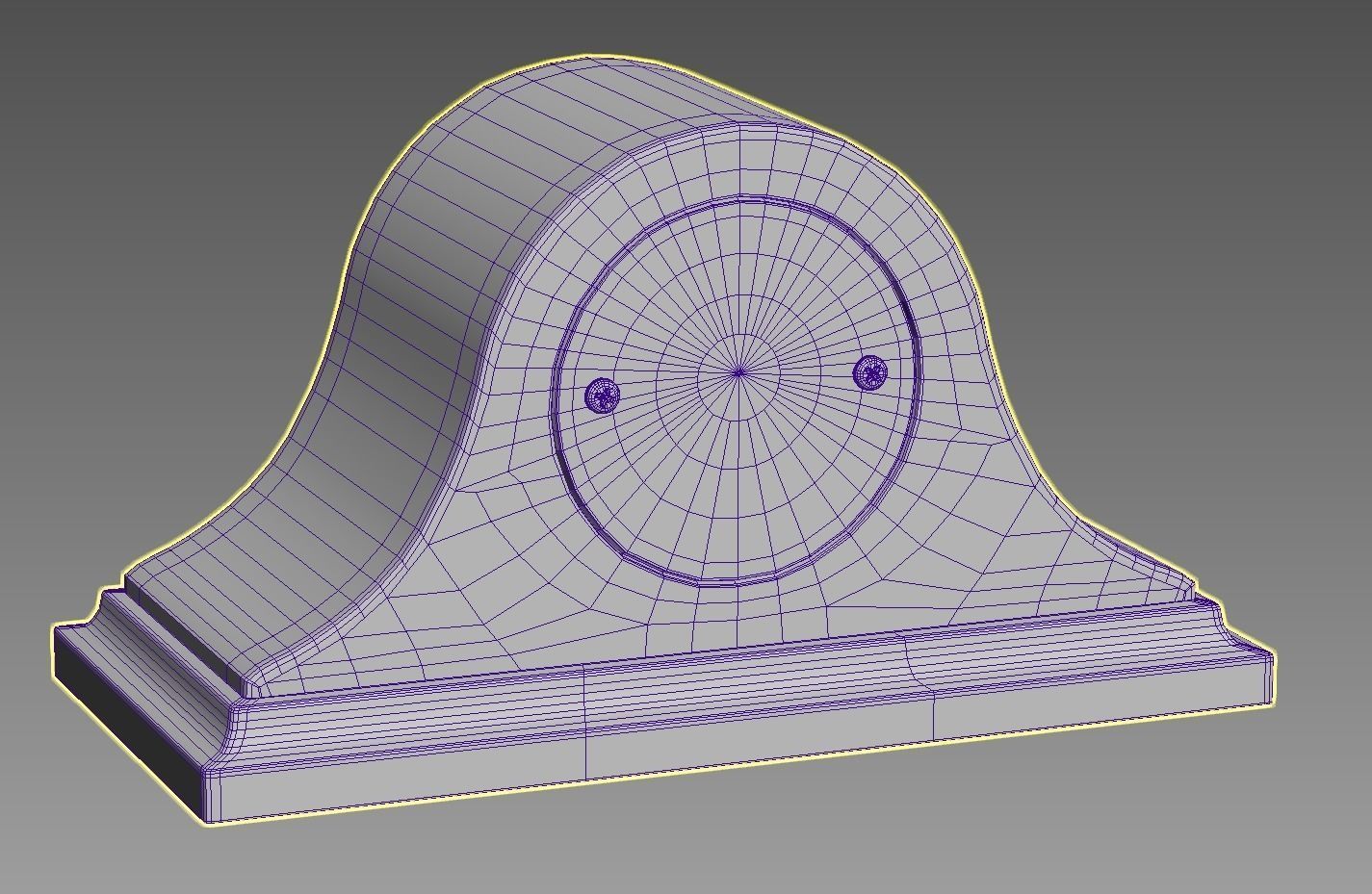 Vintage table wooden clock 3D model_6