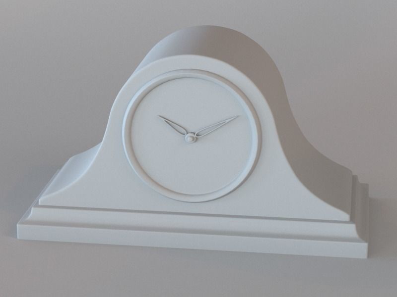 Vintage table wooden clock 3D model_8