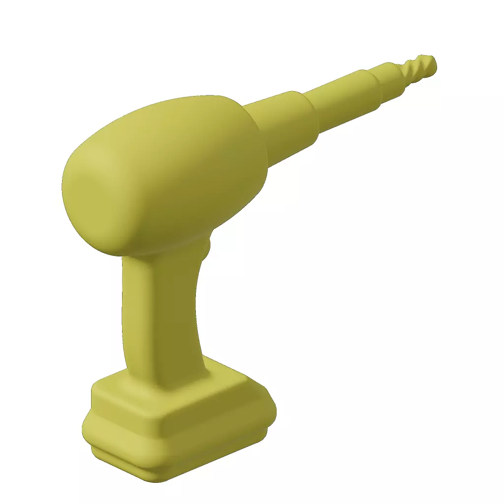 Plastic Cordless Power Drill Toy 3D model_3