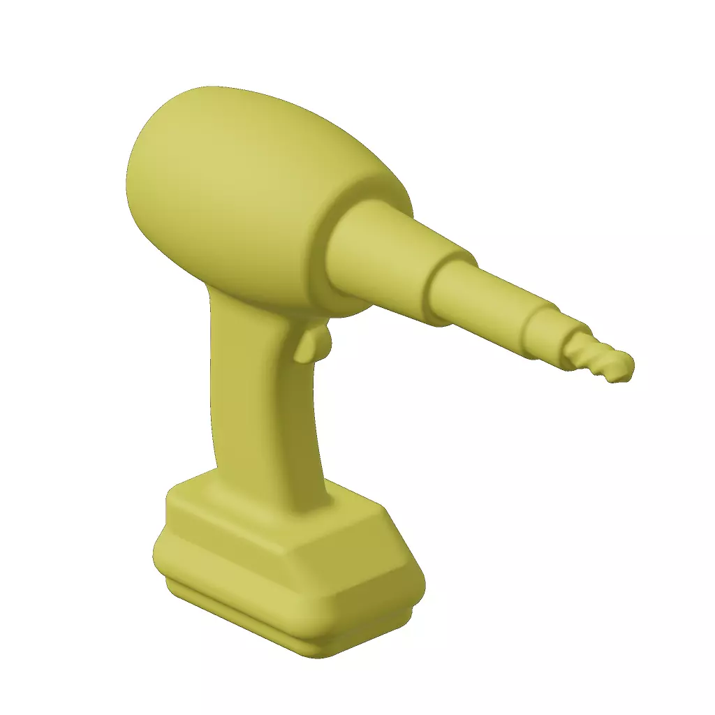 Plastic Cordless Power Drill Toy 3D model_0
