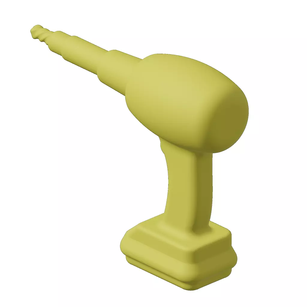 Plastic Cordless Power Drill Toy 3D model_2