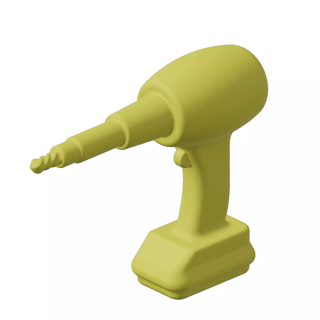 Plastic Cordless Power Drill Toy 3D model_1