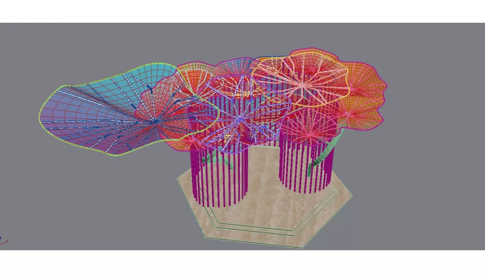 steel structure landscape 3D model_5