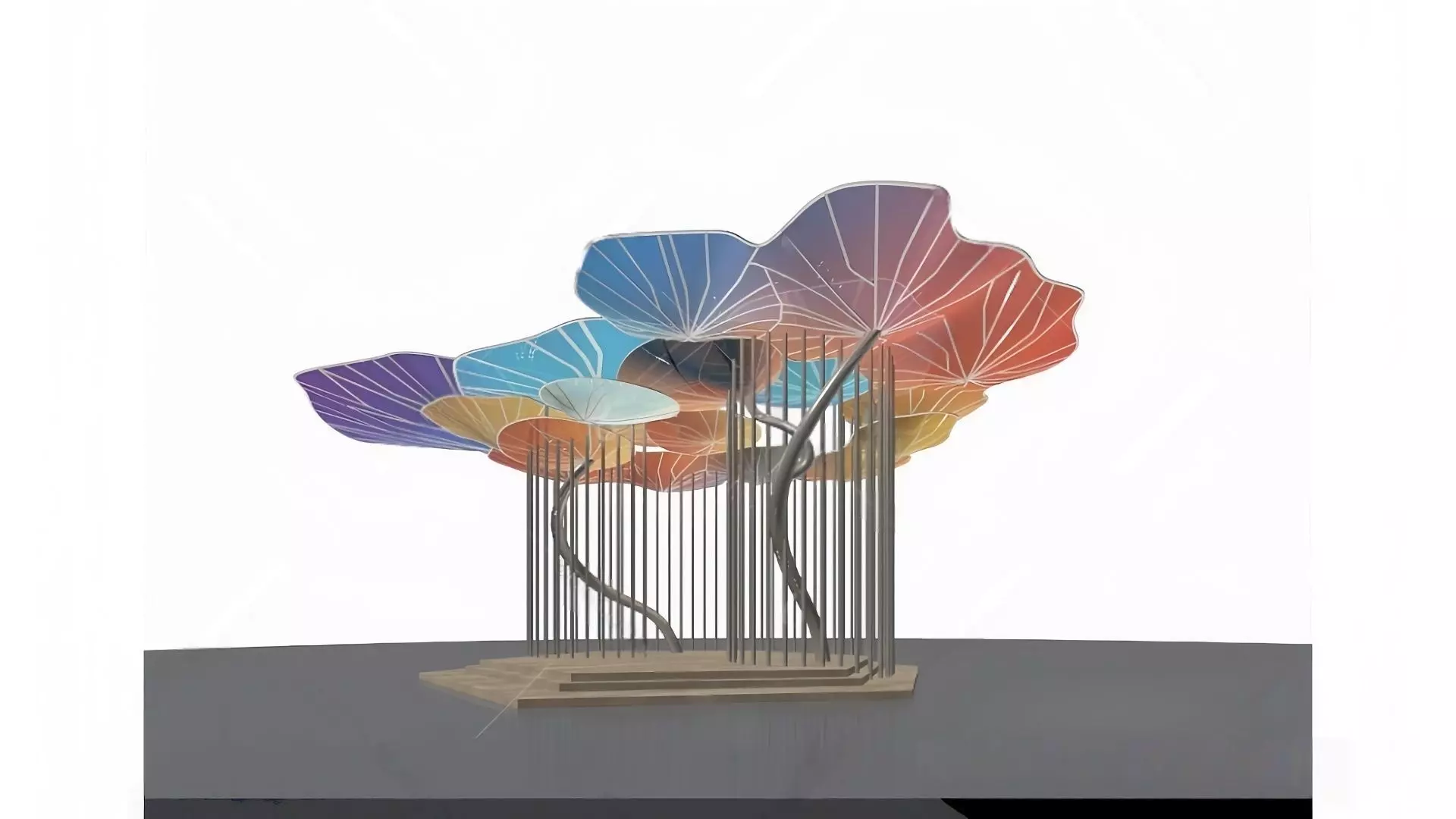 steel structure landscape 3D model_1