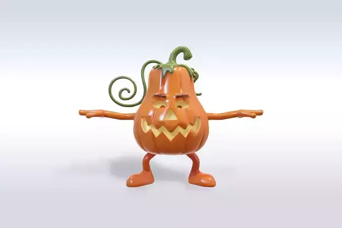 Scarecrow Pumpkin 3D Character 