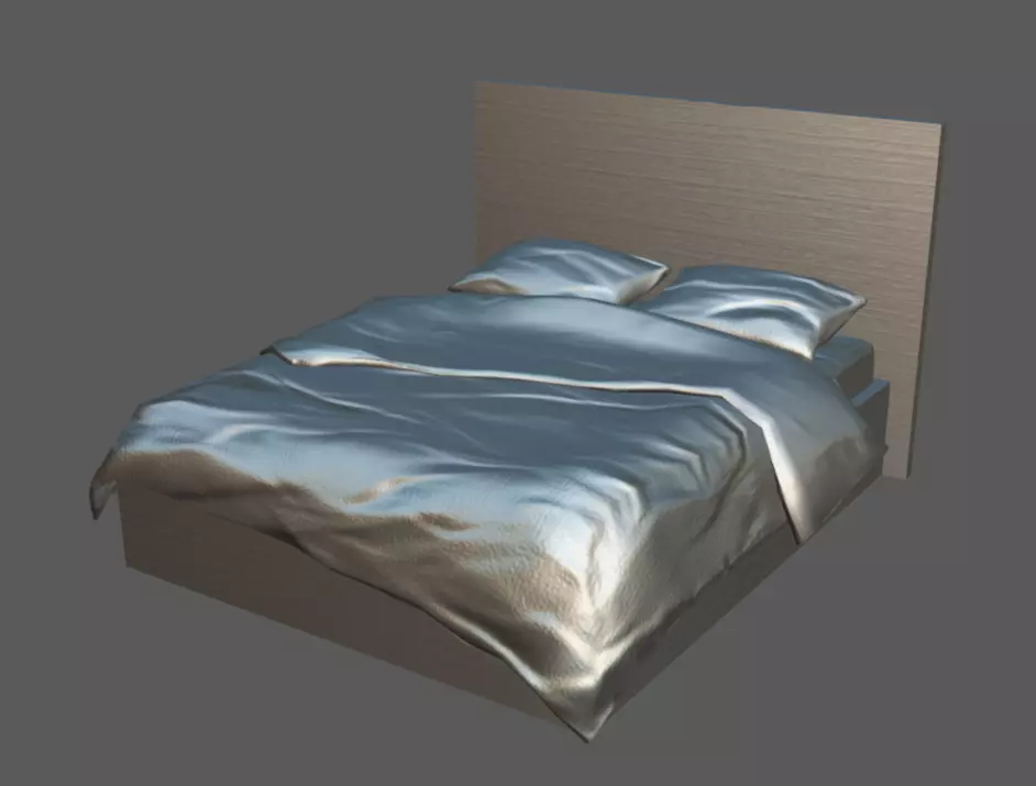 Double Bed 08 Low-poly 3D model_11