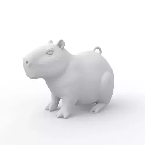 Capybara Keychain 3D Print Model
