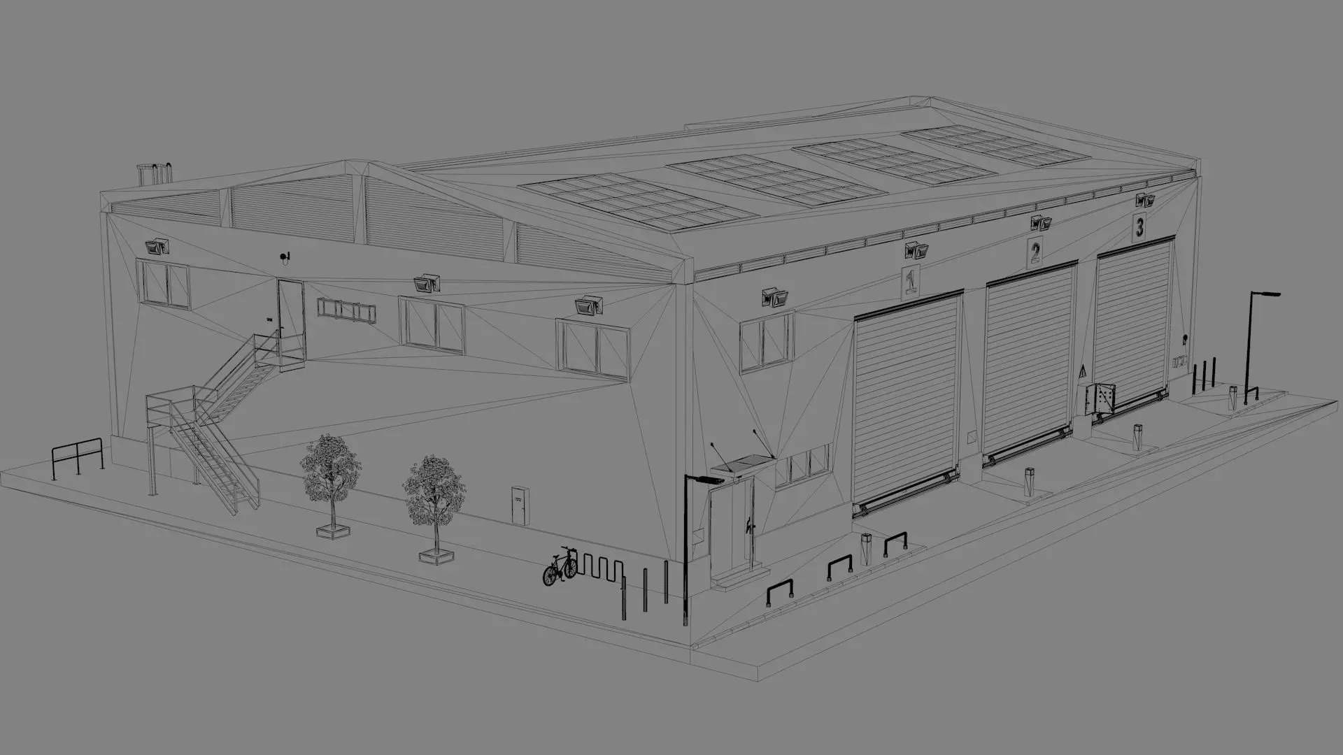 Warehouse 2 Low-poly 3D model_10