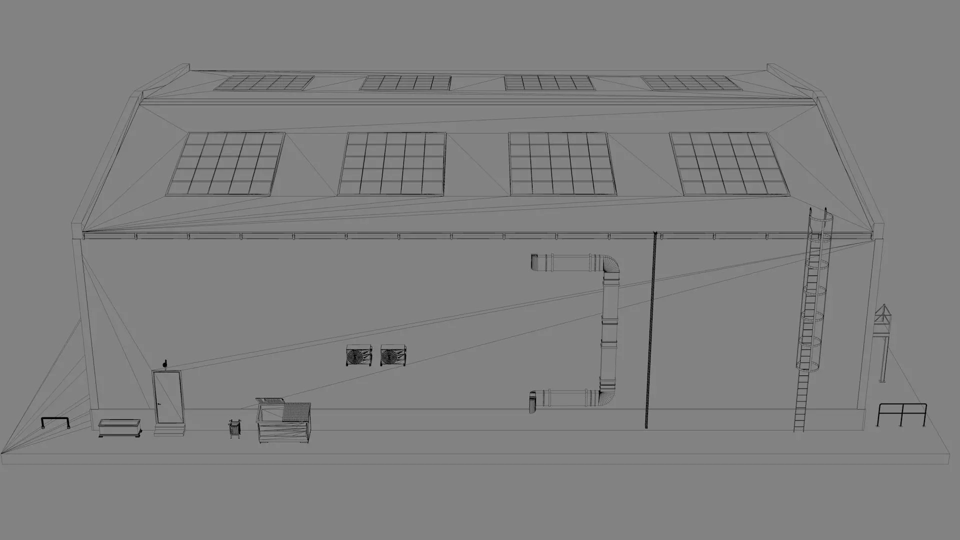 Warehouse 2 Low-poly 3D model_11
