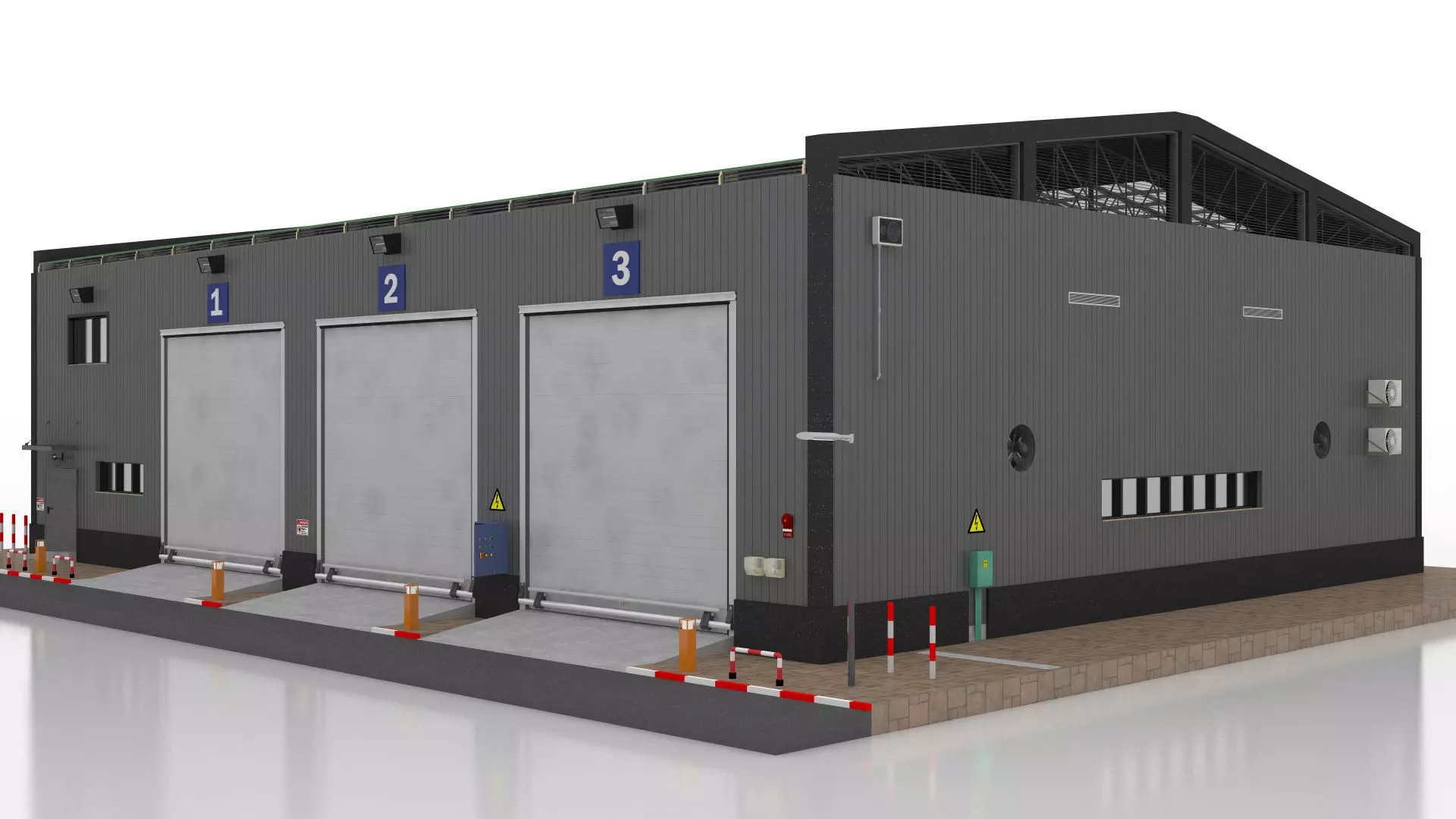 Warehouse 2 Low-poly 3D model_6