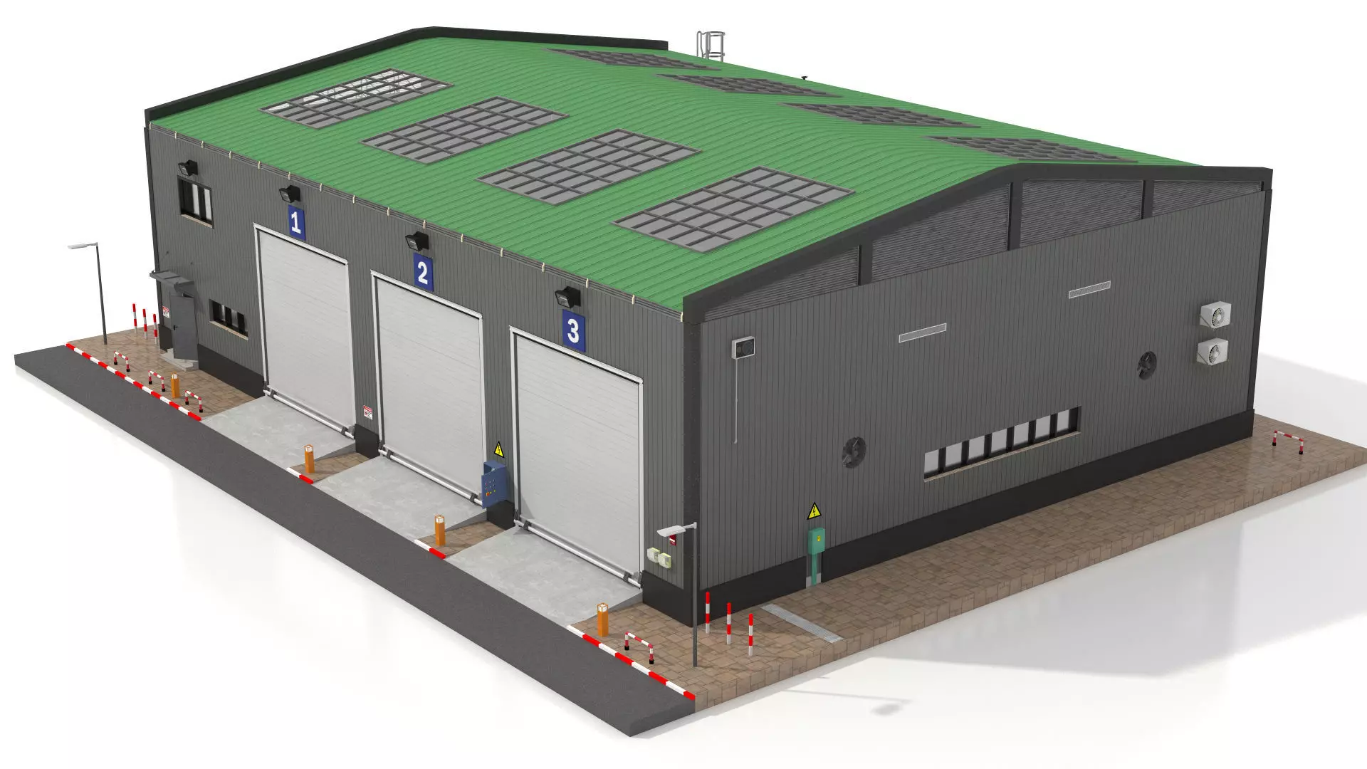 Warehouse 2 Low-poly 3D model_1