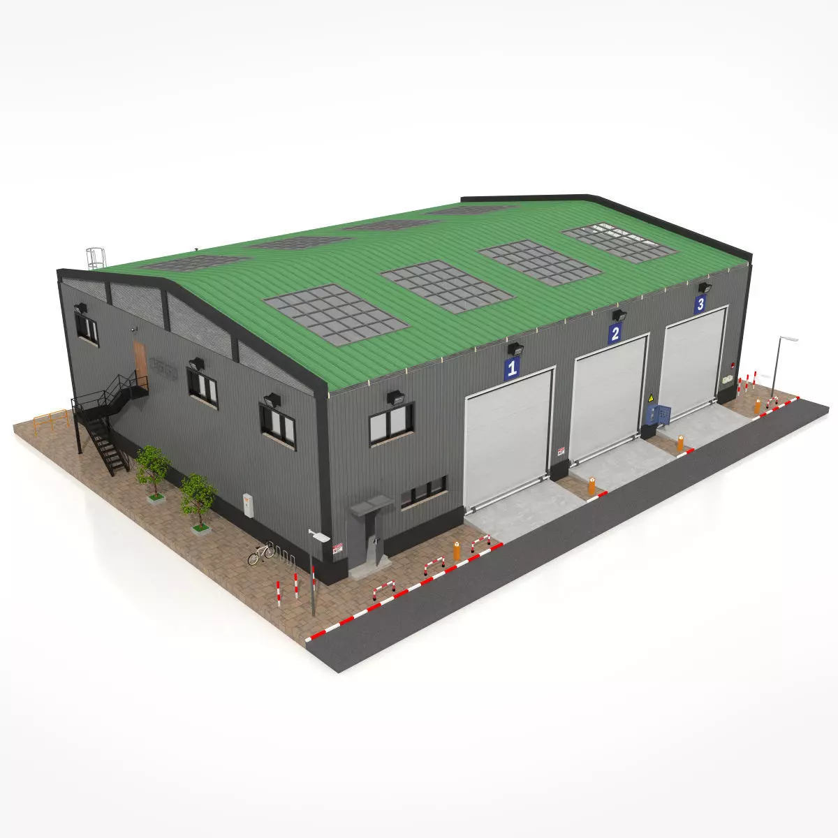 Warehouse 2 Low-poly 3D model_8