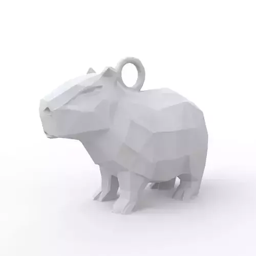 Capybara Keychain Low Poly 3D Print Model