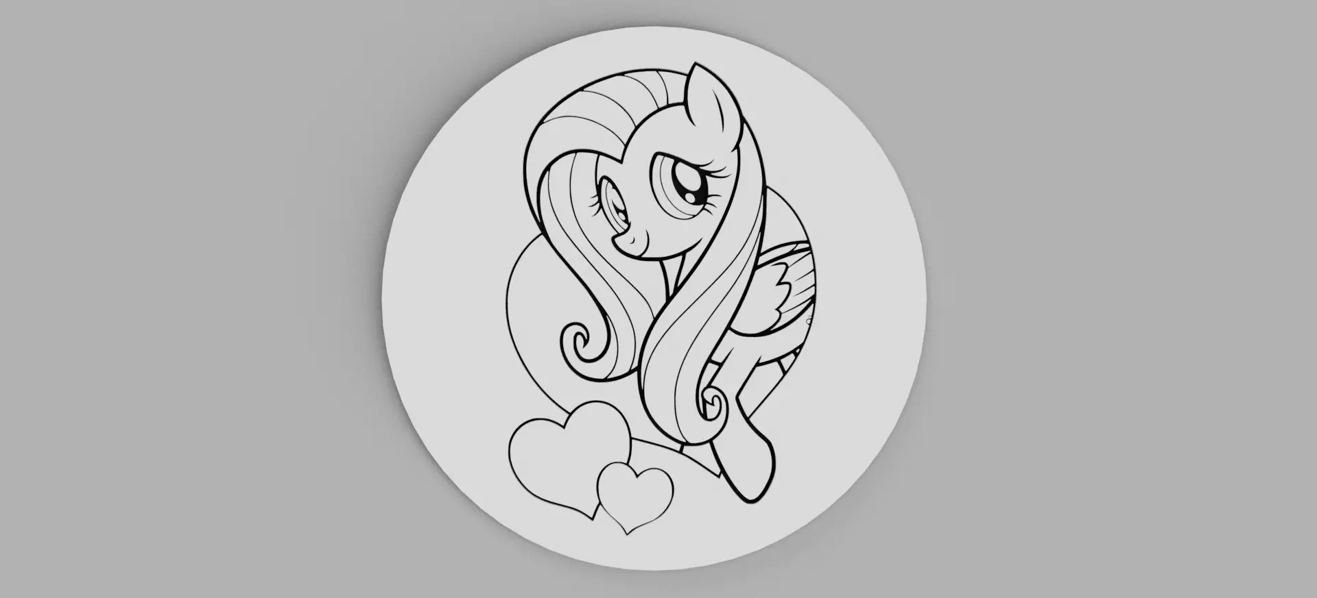 My Little Pony Fluttershy Hearts Coasters Free 3D print model