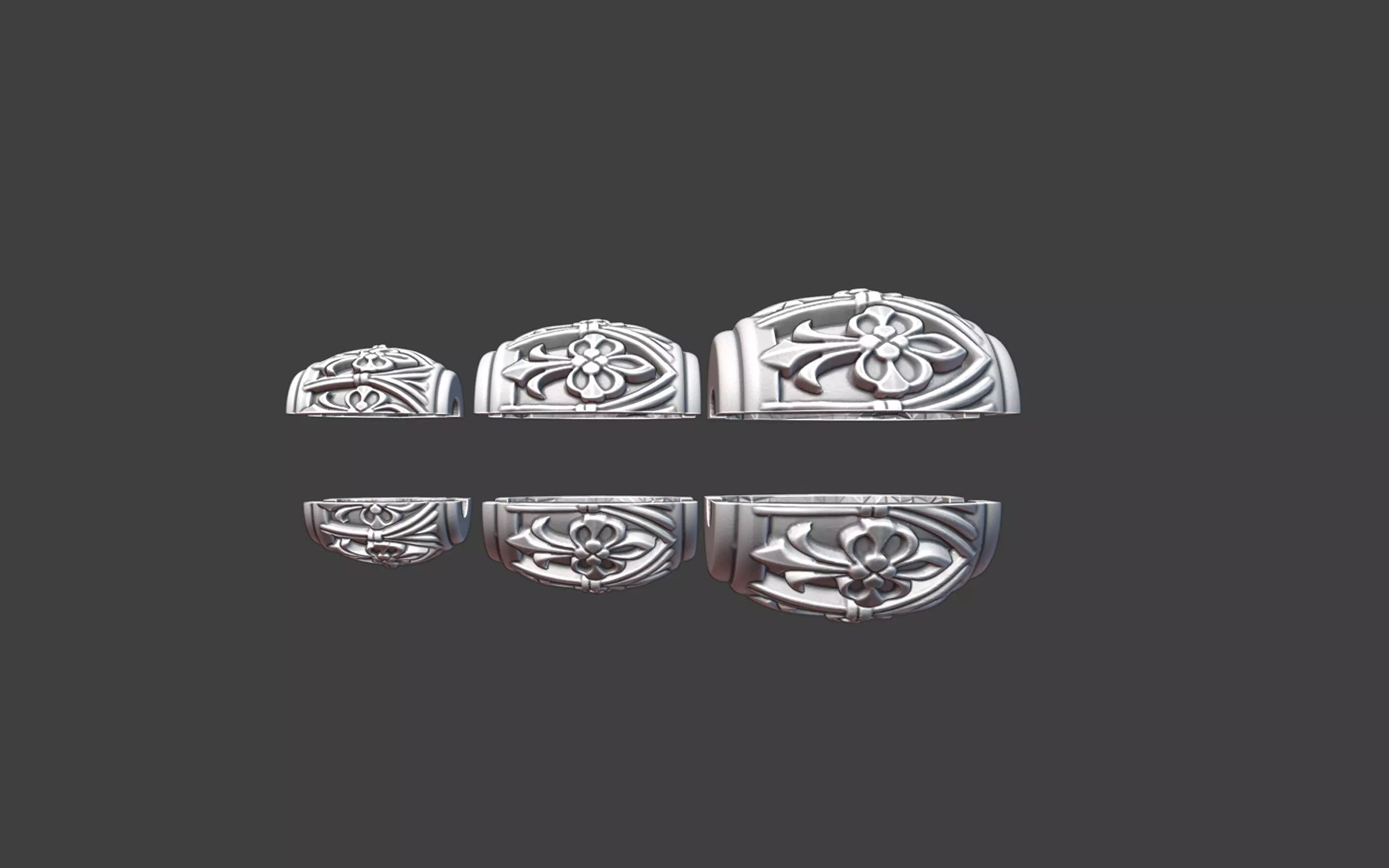 Decorative Silver Bead  Half Cut for Casting 3D print model_10