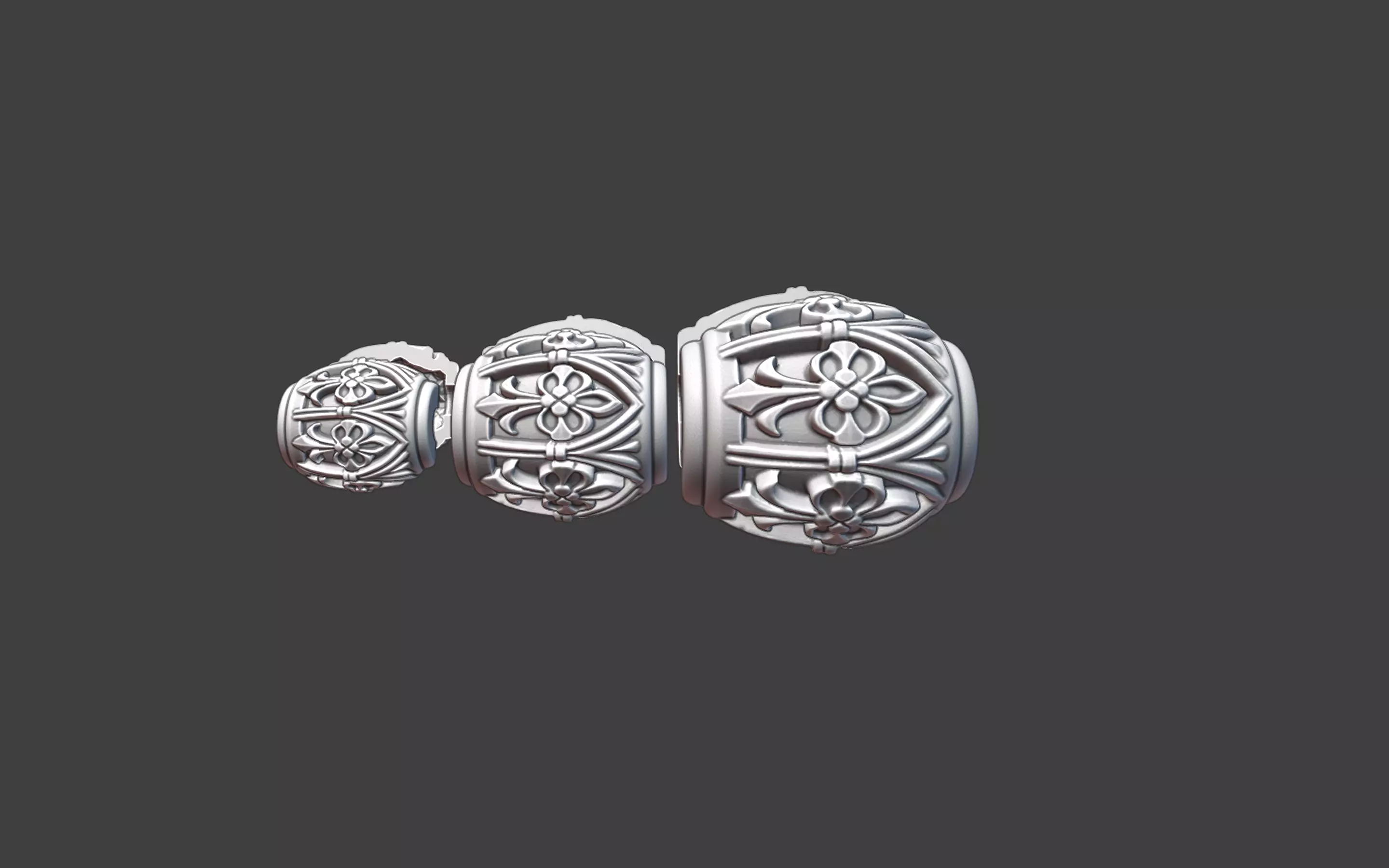 Decorative Silver Bead  Half Cut for Casting 3D print model_13