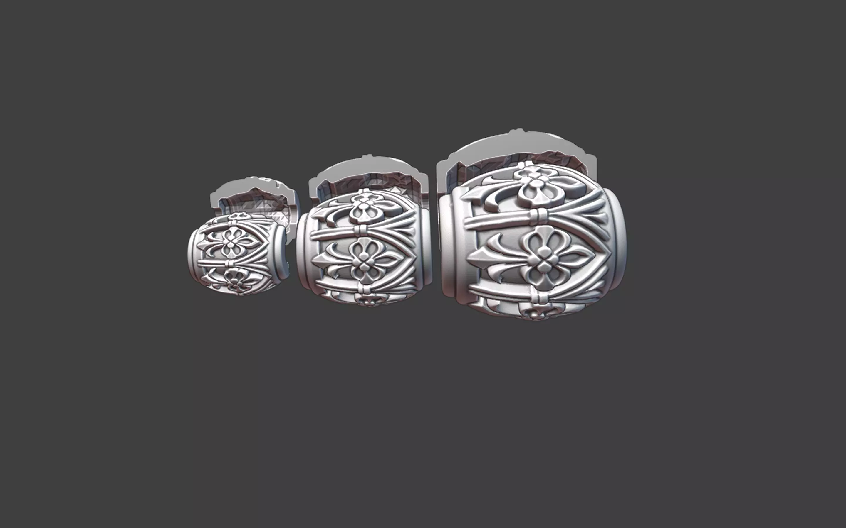Decorative Silver Bead  Half Cut for Casting 3D print model_14