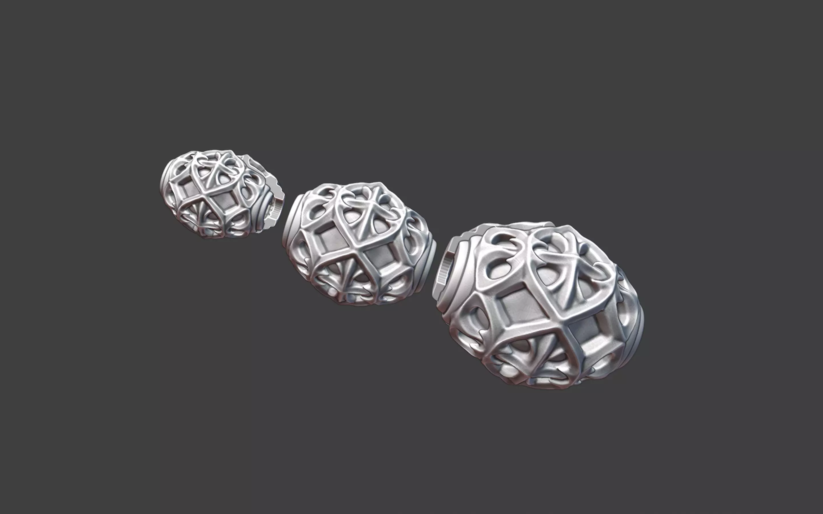 Decorative Silver Bead 3D print model_0