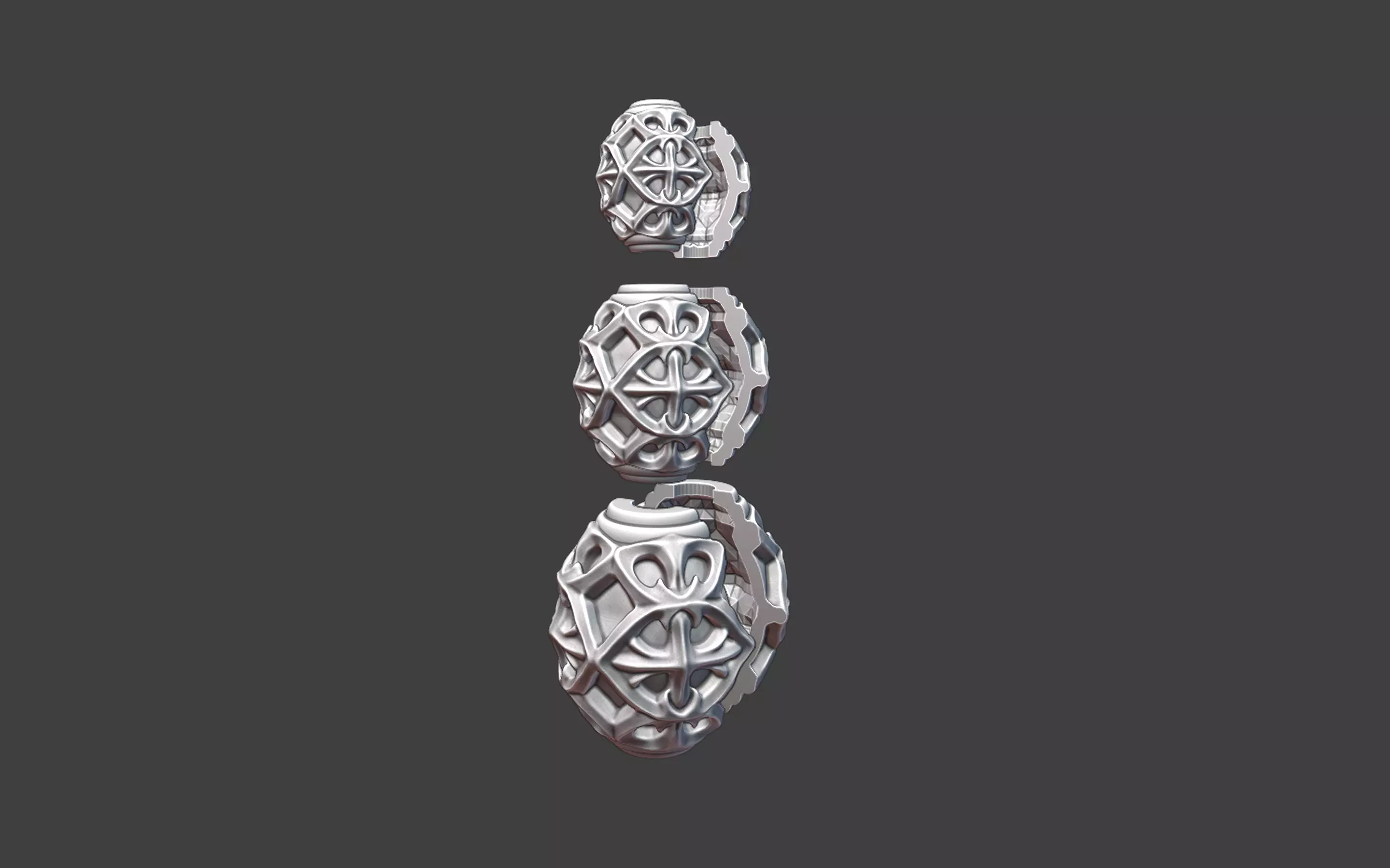 Decorative Silver Bead 3D print model_3