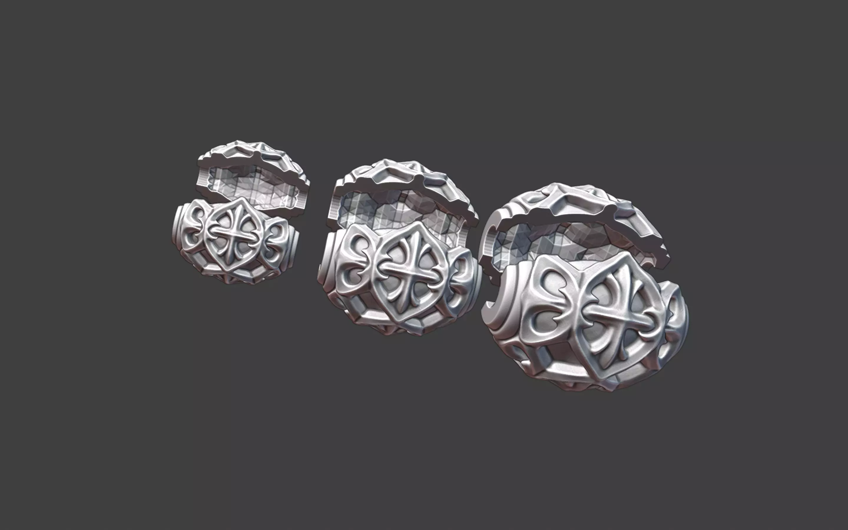 Decorative Silver Bead 3D print model_11