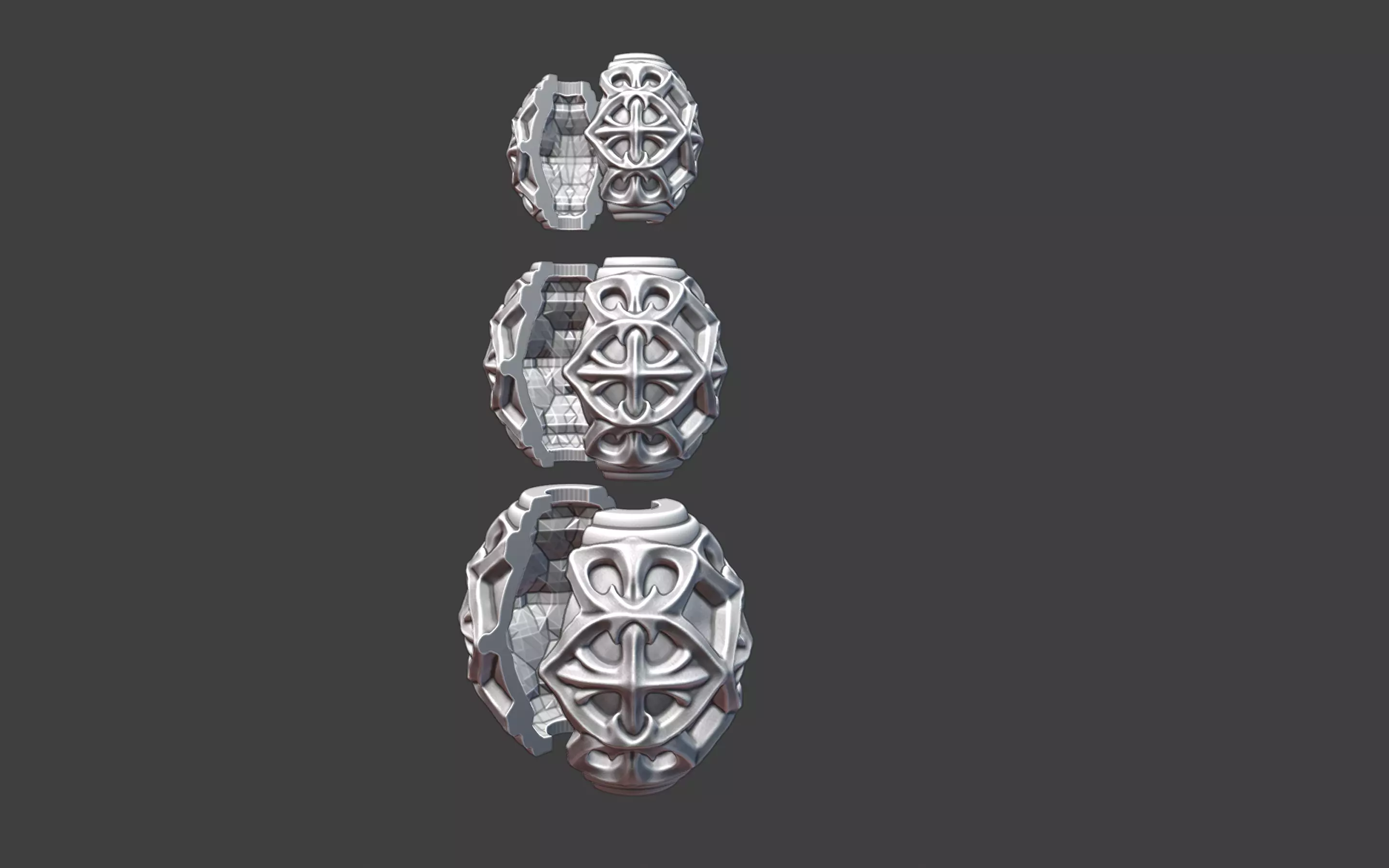 Decorative Silver Bead 3D print model_6