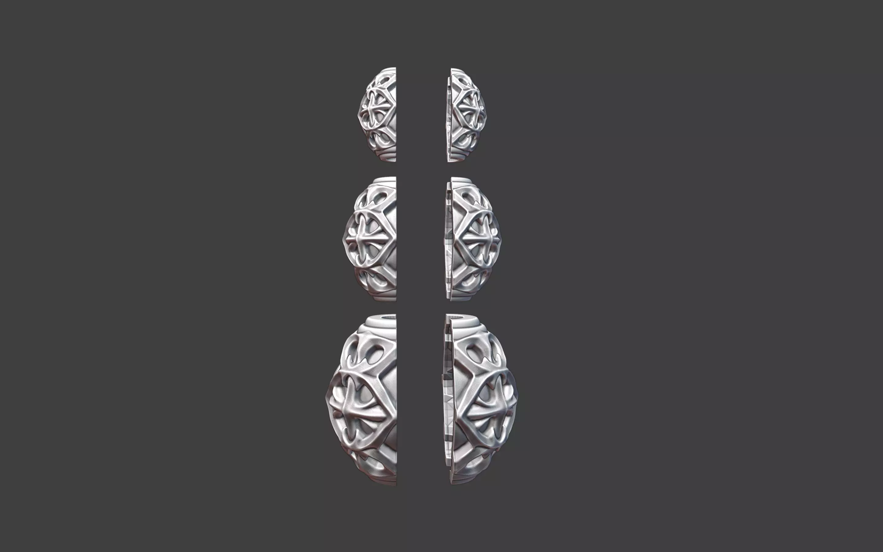 Decorative Silver Bead 3D print model_1