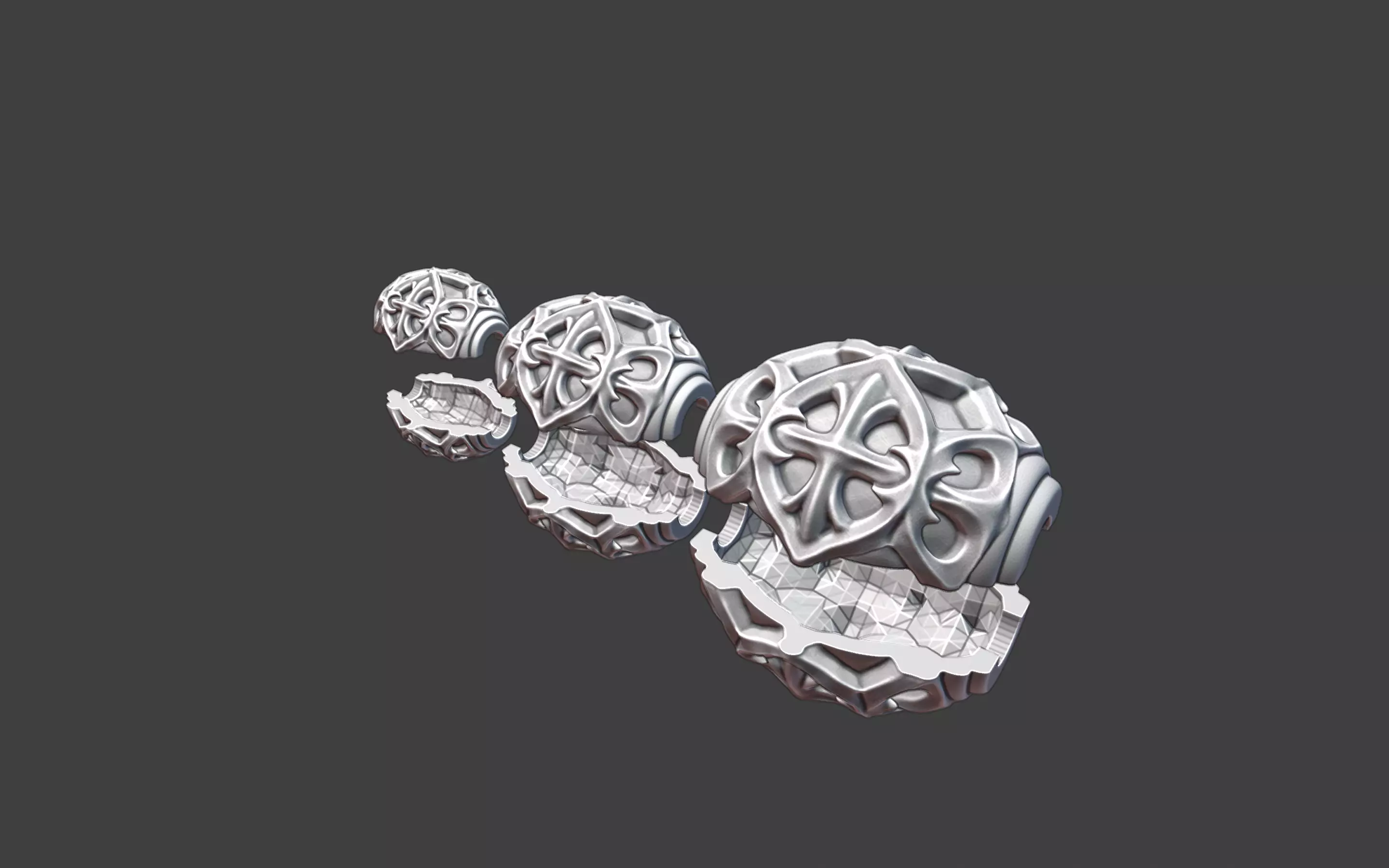 Decorative Silver Bead 3D print model_10