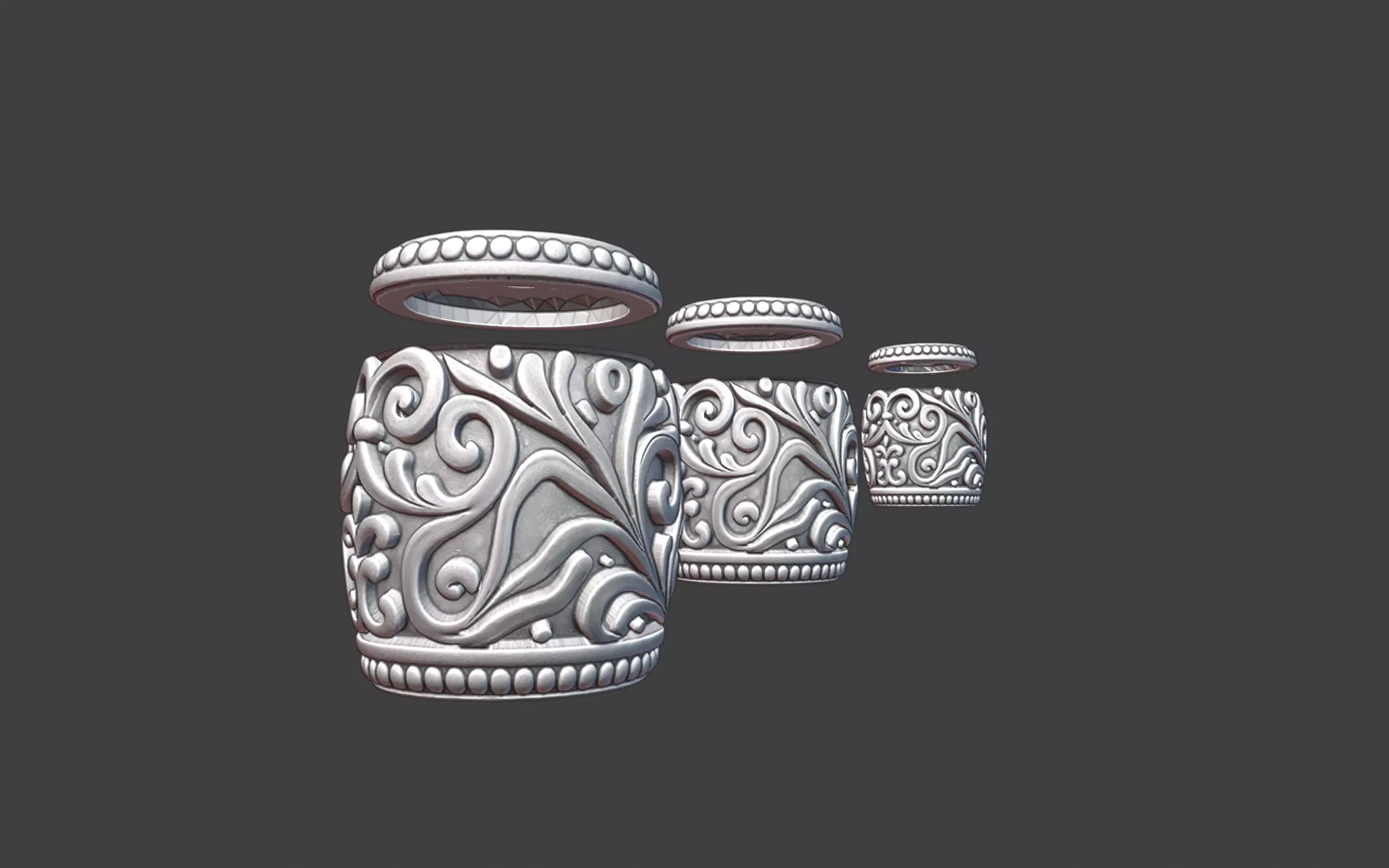 Decorative Silver Bead scrollwork 3D print model_5