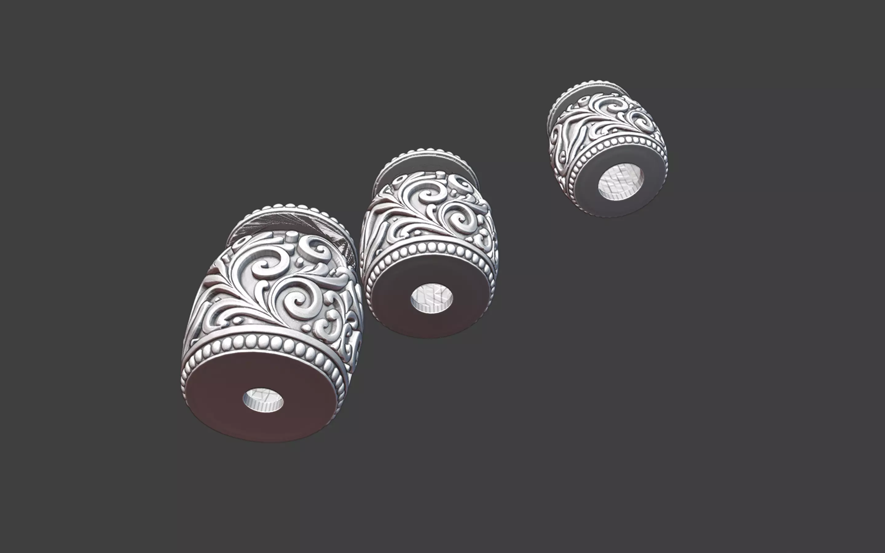 Decorative Silver Bead scrollwork 3D print model_6