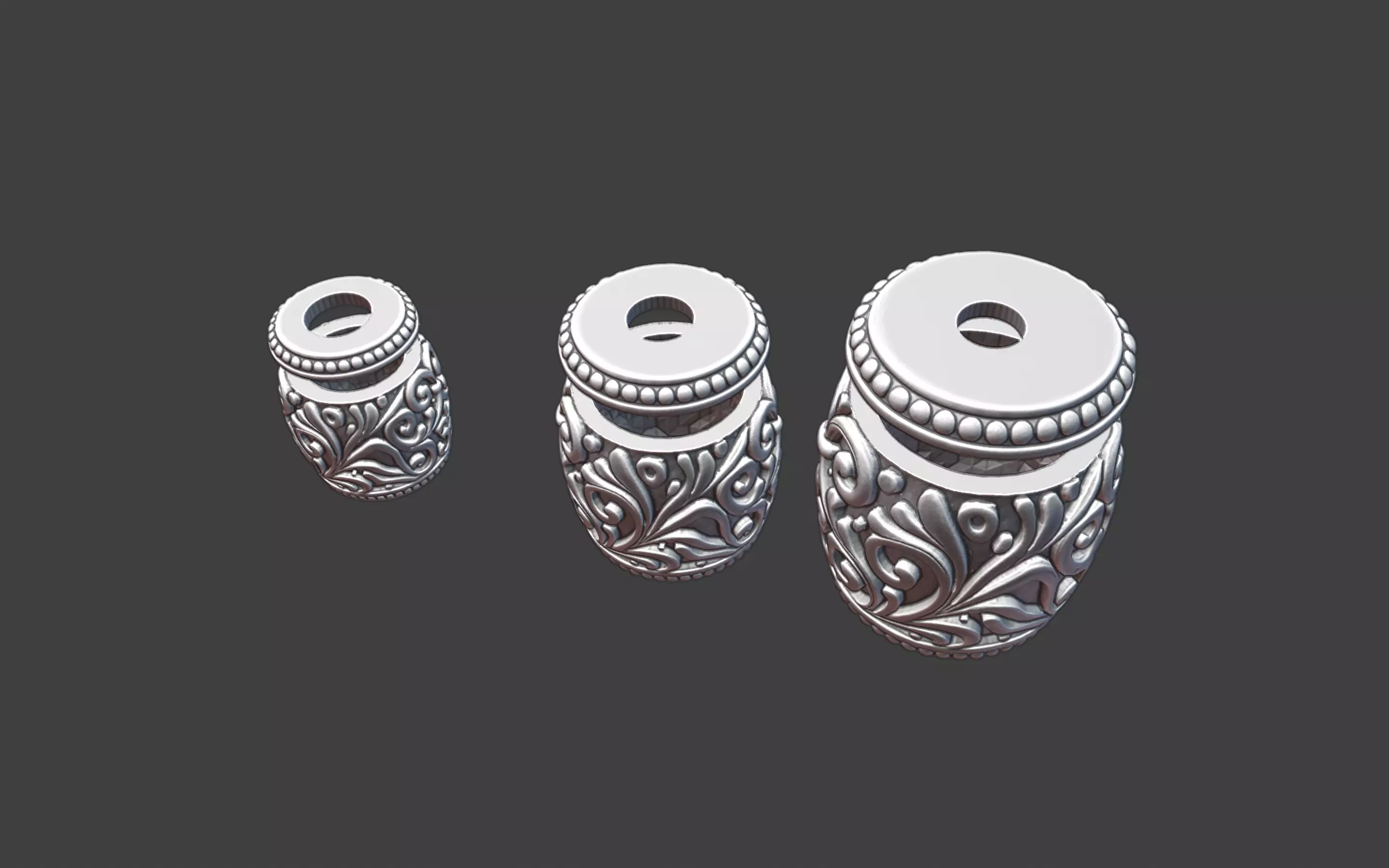 Decorative Silver Bead scrollwork 3D print model_1