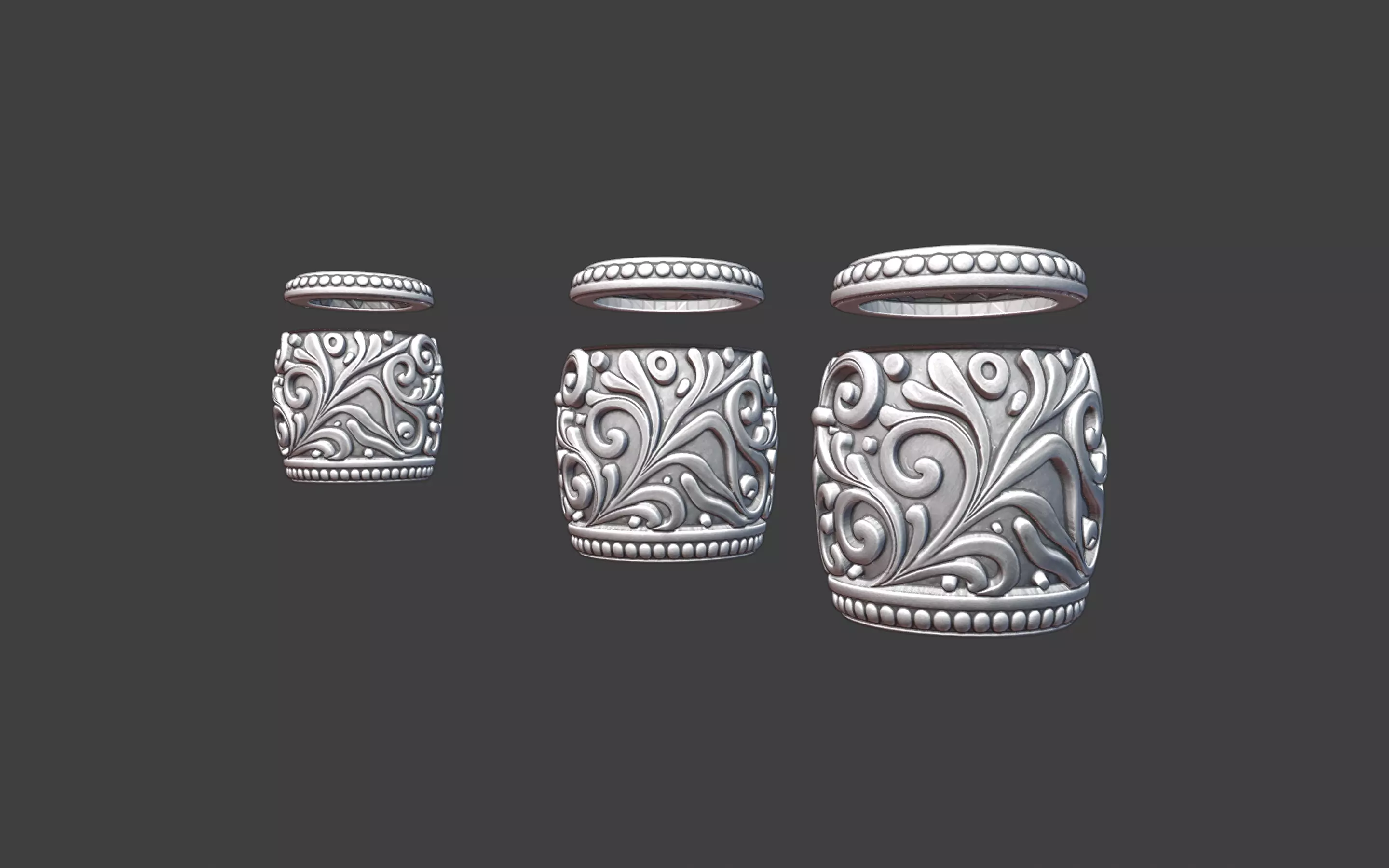 Decorative Silver Bead scrollwork 3D print model_0