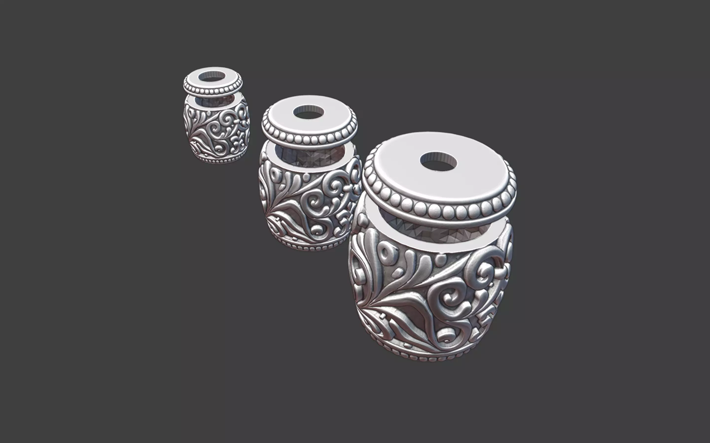Decorative Silver Bead scrollwork 3D print model_2