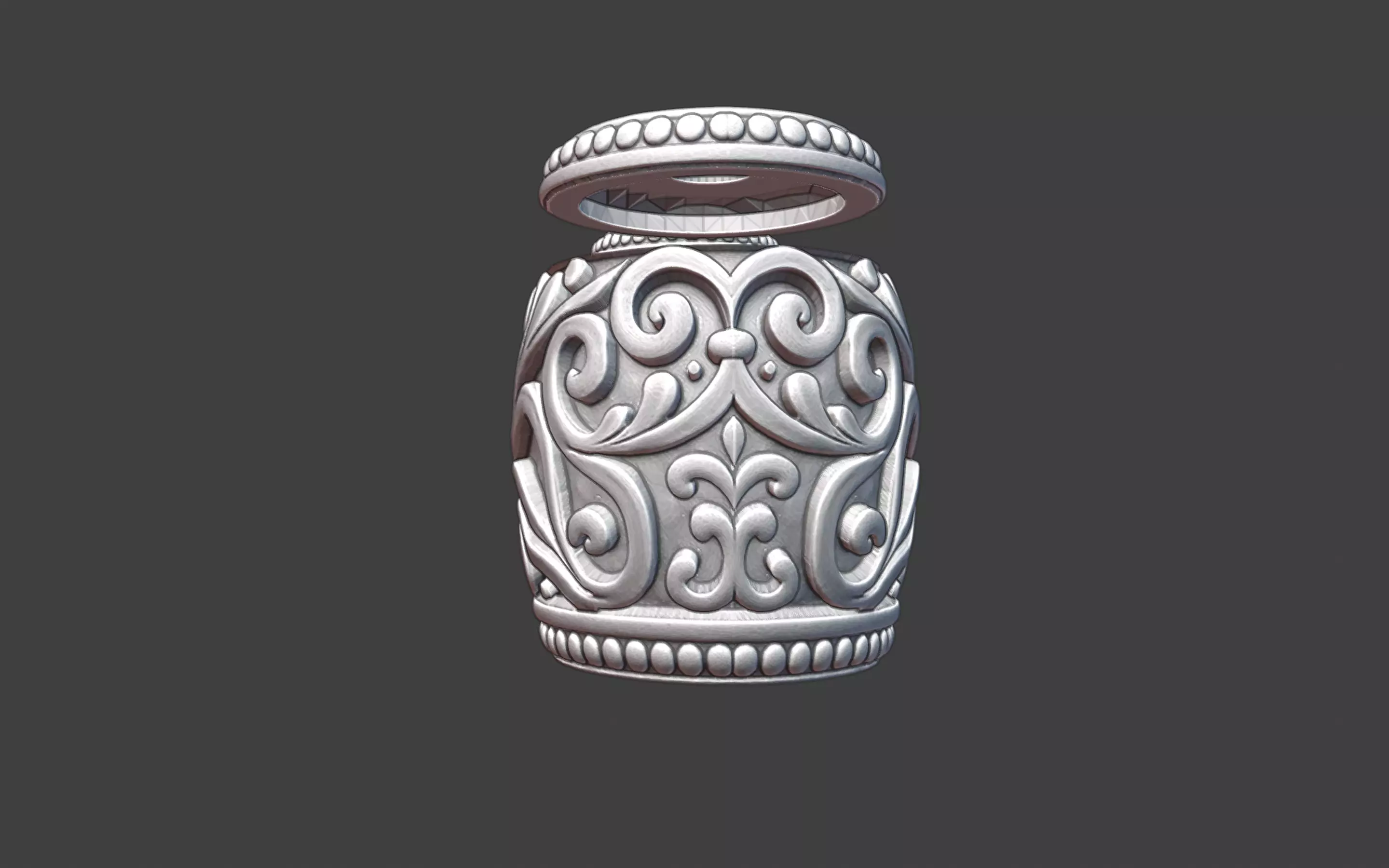Decorative Silver Bead scrollwork 3D print model_4