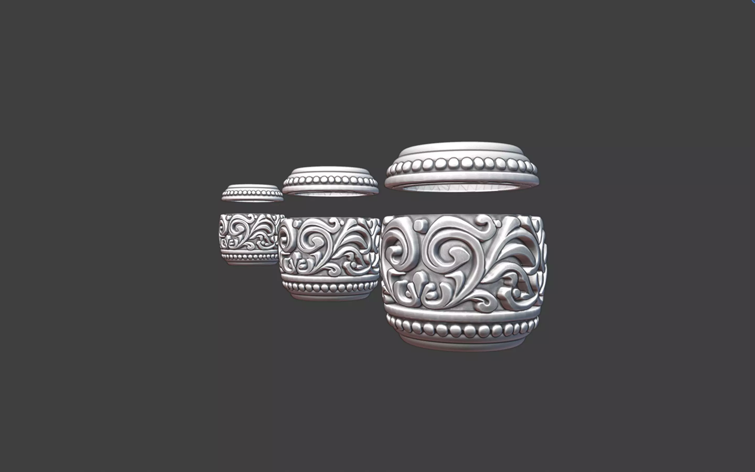 Decorative Silver Bead scrollwork 3D print model_4