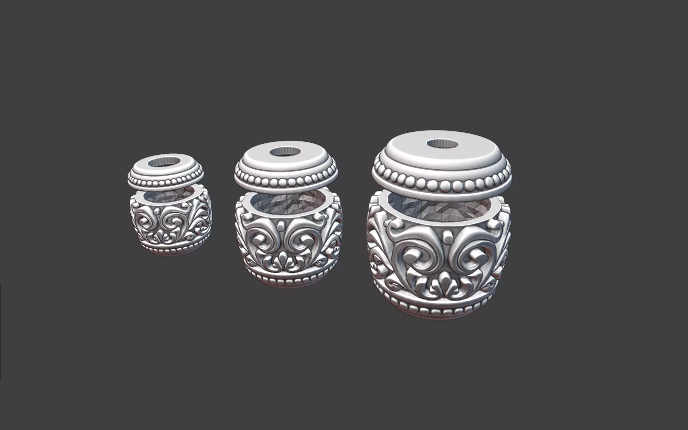 Decorative Silver Bead scrollwork 3D print model_6