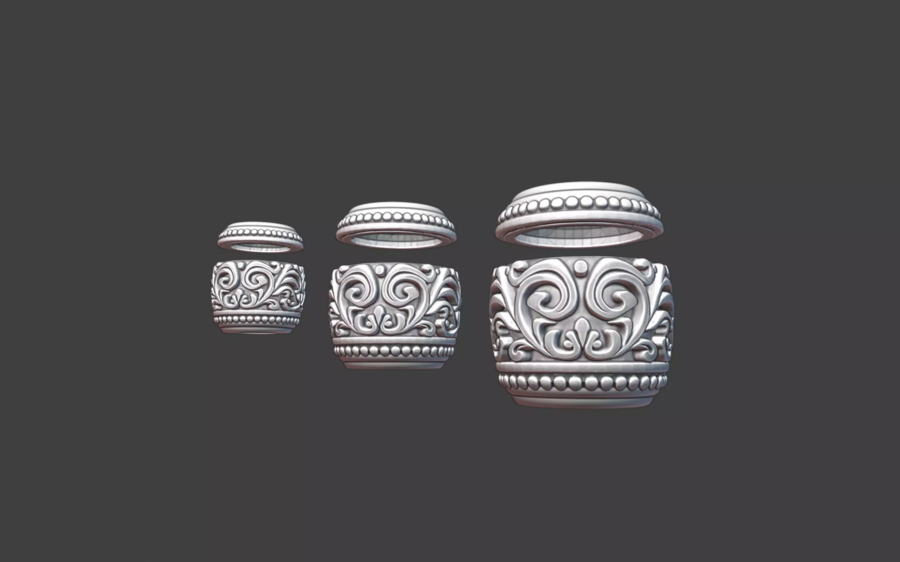 Decorative Silver Bead scrollwork 3D print model_5