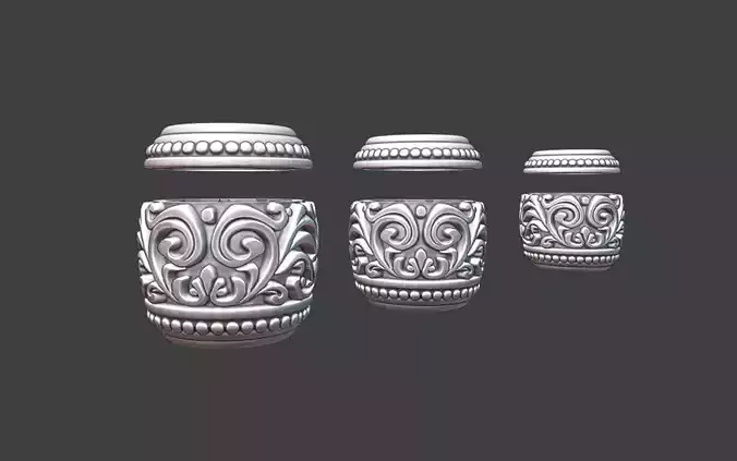 Decorative Silver Bead  scrollwork