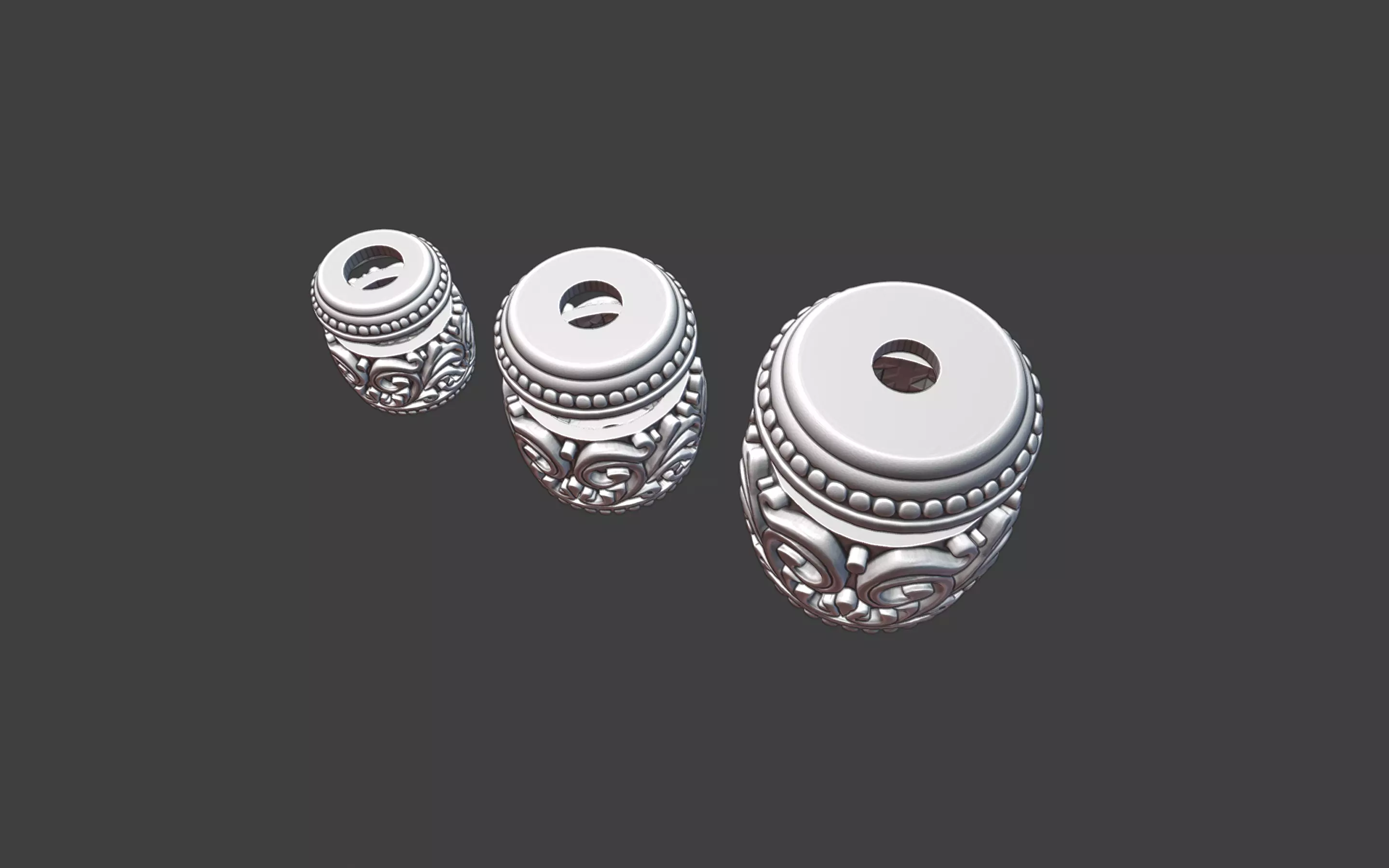 Decorative Silver Bead scrollwork 3D print model_7