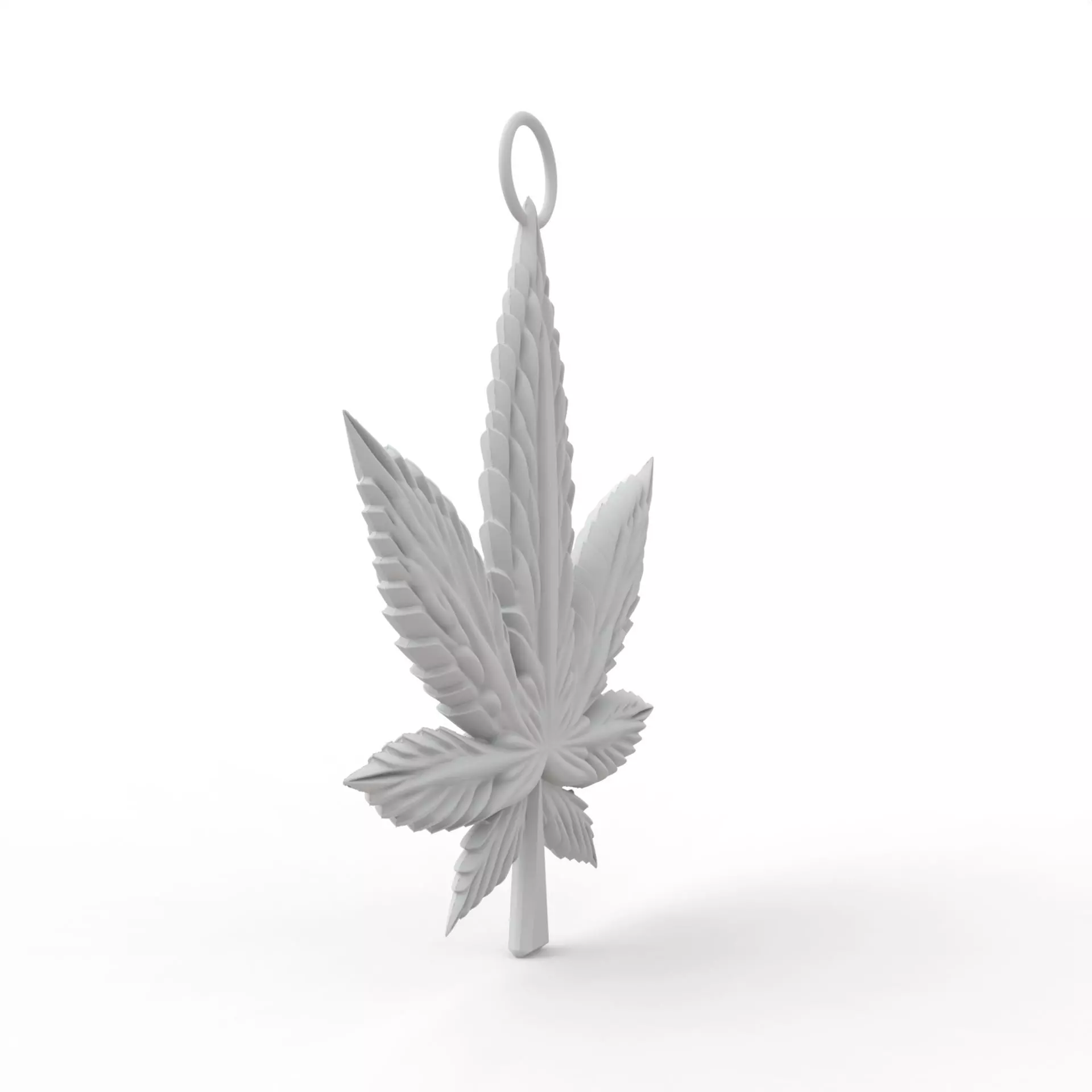 Marijuana Leaf Keychain 3D Print Model 3D print model_2