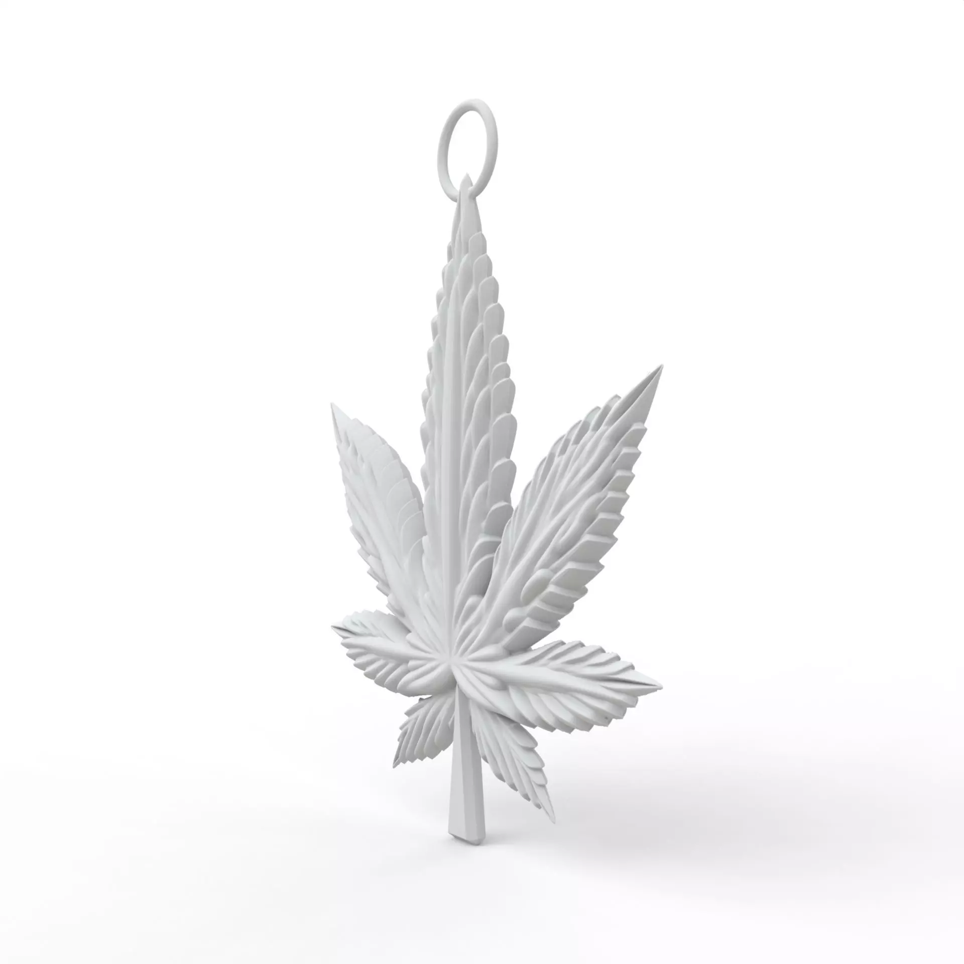 Marijuana Leaf Keychain 3D Print Model 3D print model_1