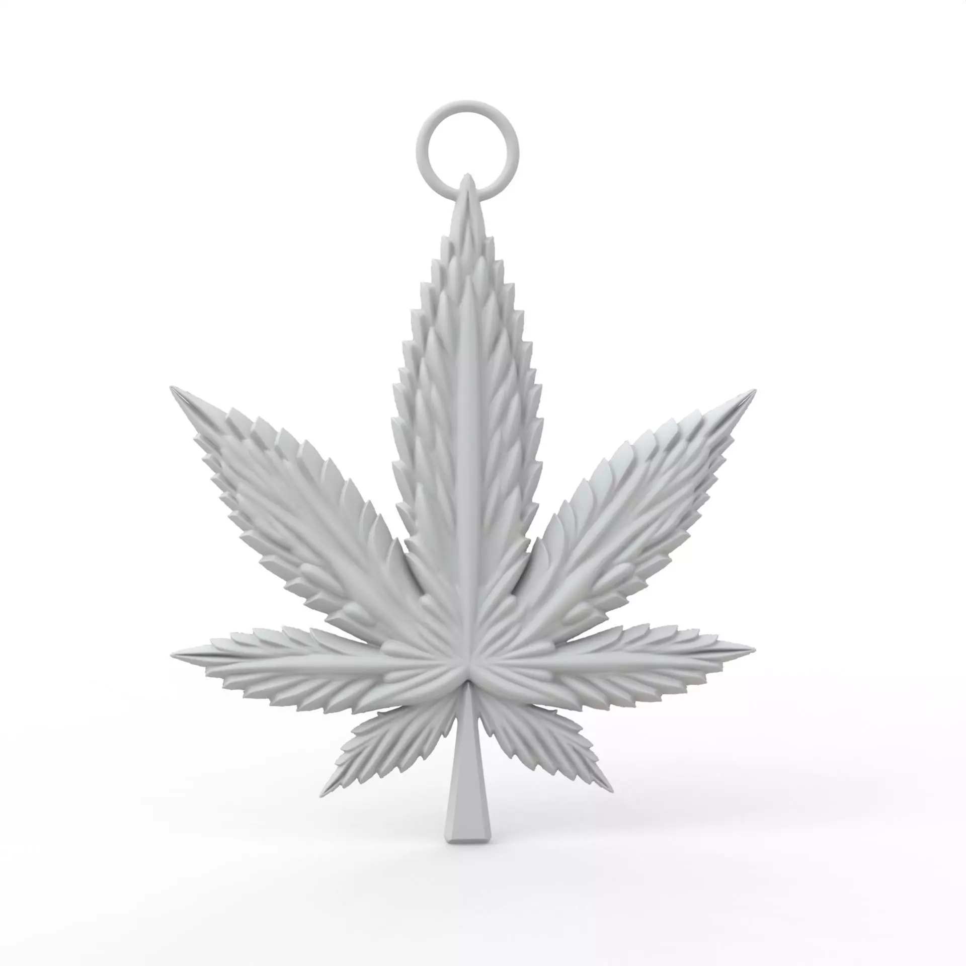 Marijuana Leaf Keychain 3D Print Model 3D print model_0