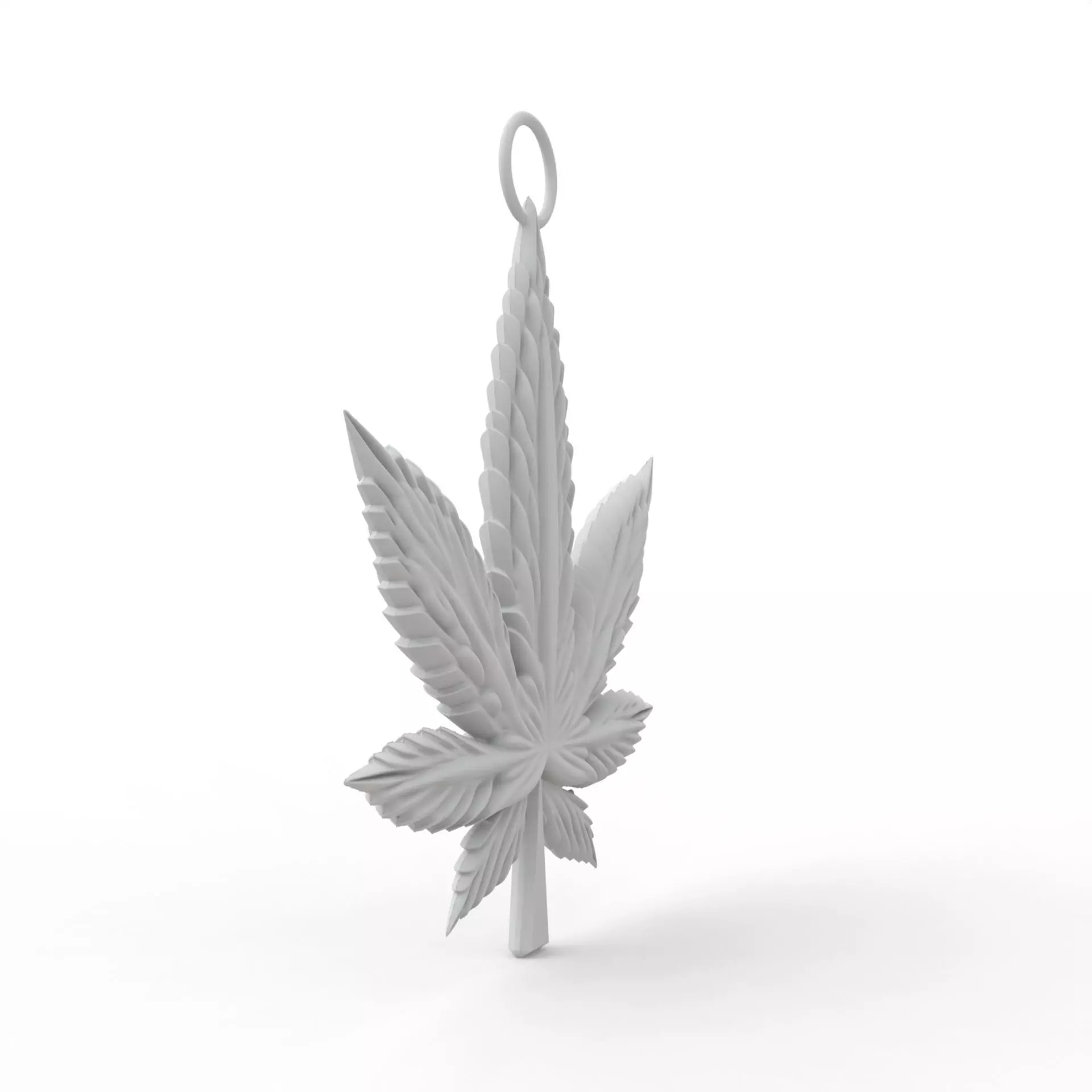 Marijuana Leaf Keychain 3D Print Model 3D print model_5