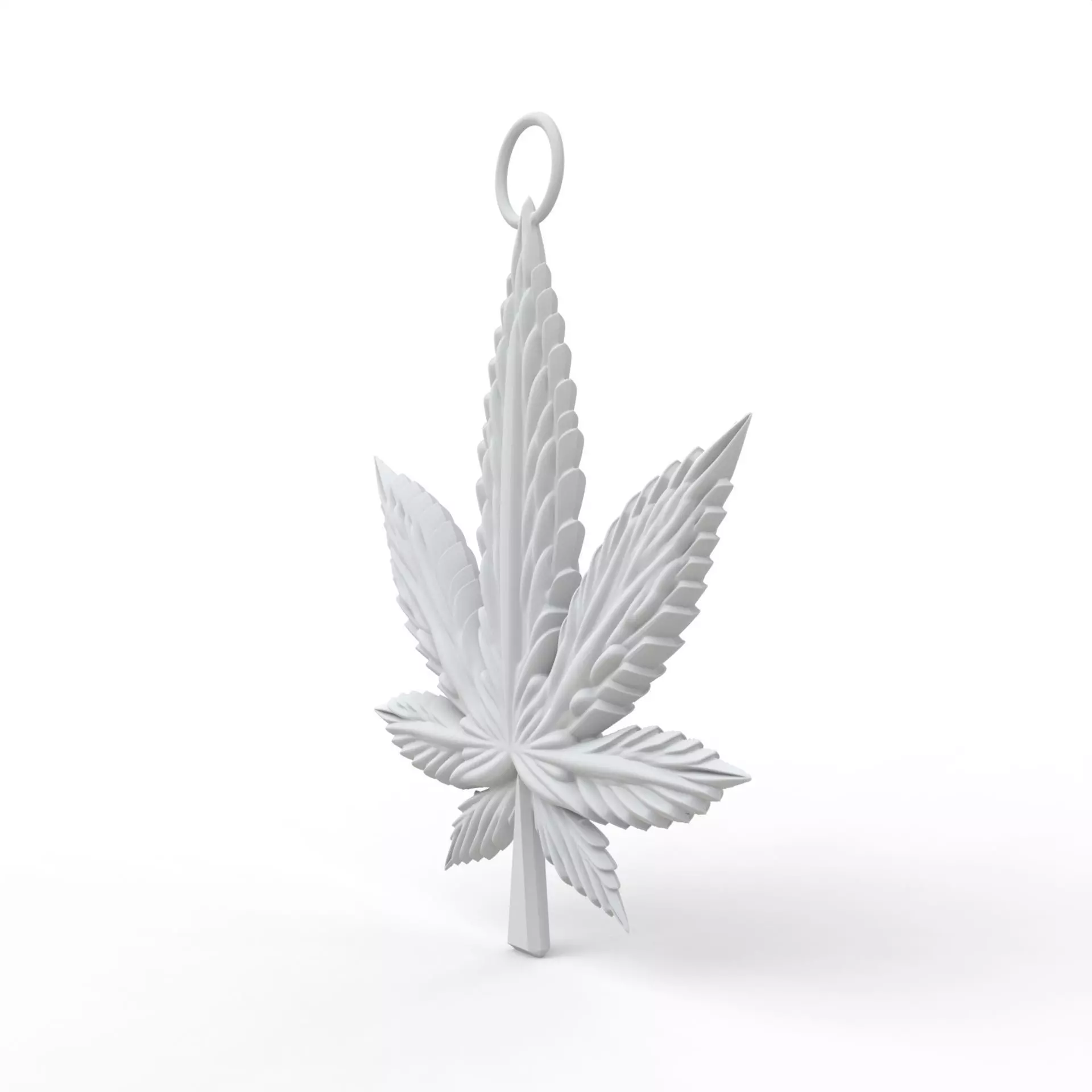 Marijuana Leaf Keychain 3D Print Model 3D print model_4