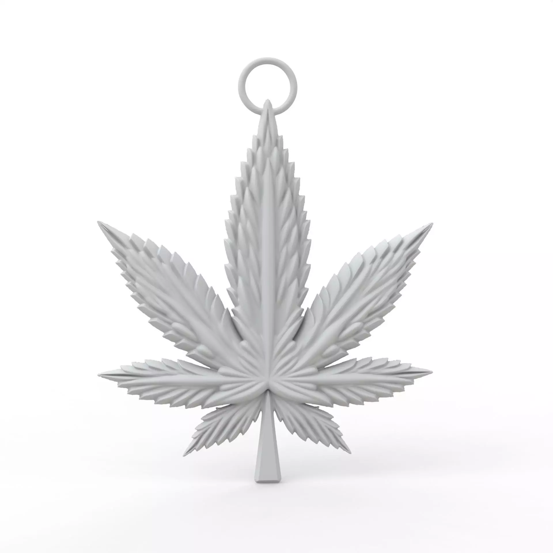 Marijuana Leaf Keychain 3D Print Model 3D print model_3