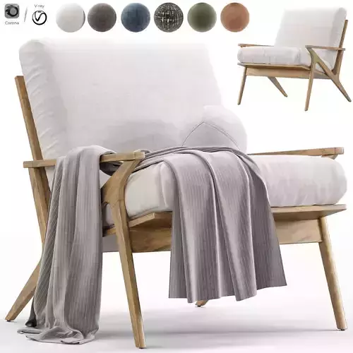 Cavett Wood Frame Armchair by Crate Barrel