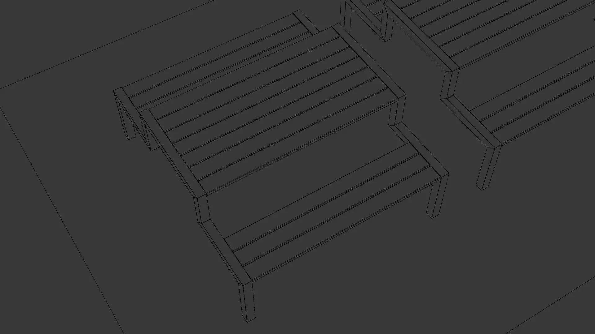 Picnic Table 02 Low-poly 3D model_25