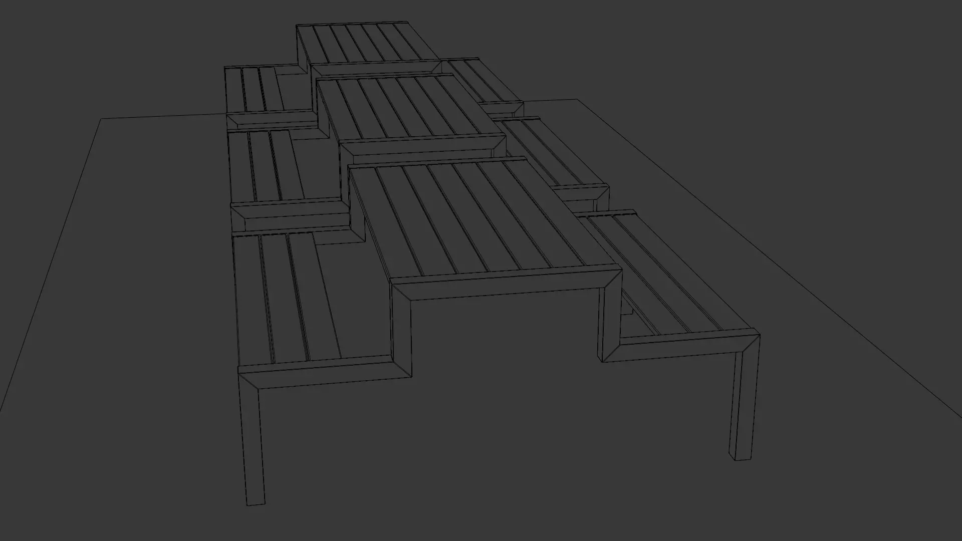 Picnic Table 02 Low-poly 3D model_26