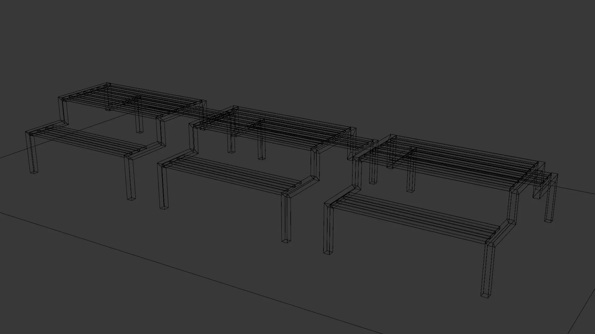 Picnic Table 02 Low-poly 3D model_29