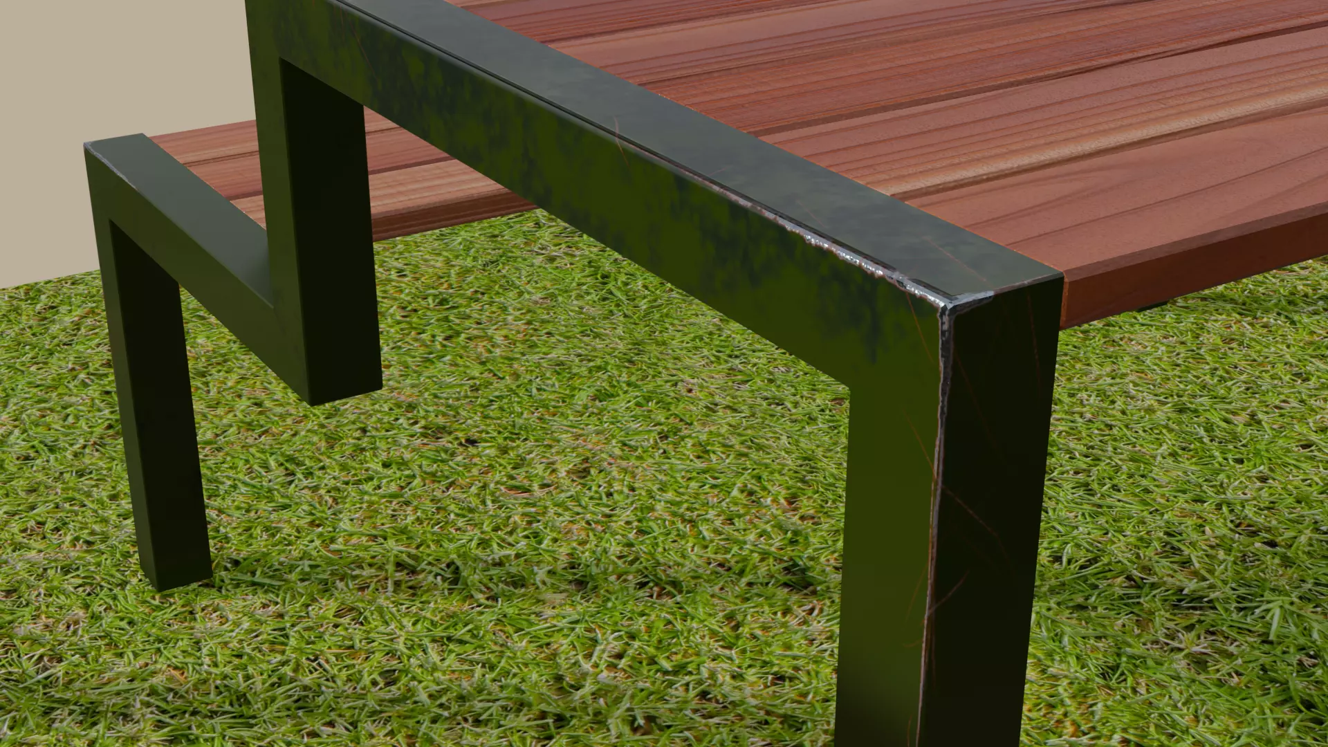 Picnic Table 02 Low-poly 3D model_9