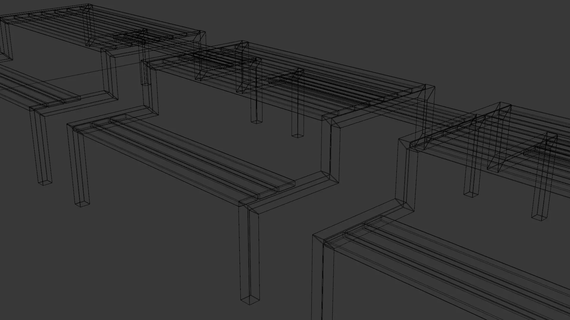 Picnic Table 02 Low-poly 3D model_30